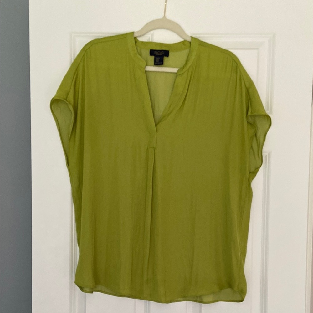 RACHEL Rachel Roy Green Dolman Sleeve Blouse with Mandarin Collar